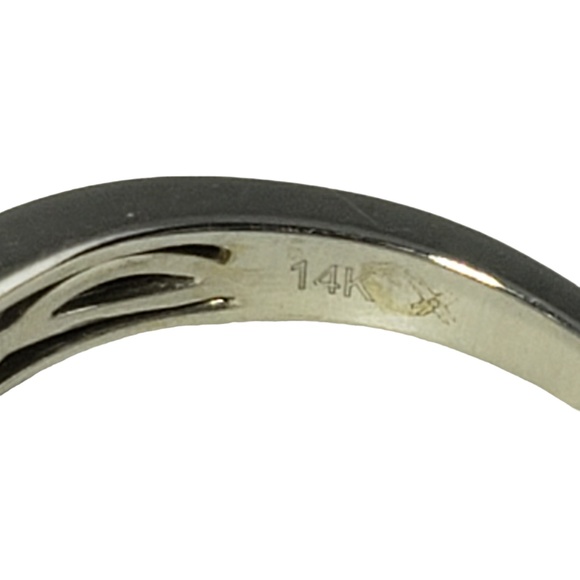 Vintage 14 Karat White Gold Diamond Engagement Ring Size 5.25 #13818 - Picture 6 of 8